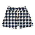 Modern Houndstooth Navy Swim Short