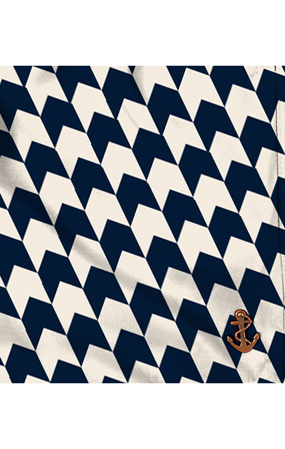 Modern Houndstooth Navy Swim Short